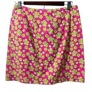 Lilly Pulitzer Vintage Dune‎ Buggy Cotton Mini Skirt Hot Pink 6